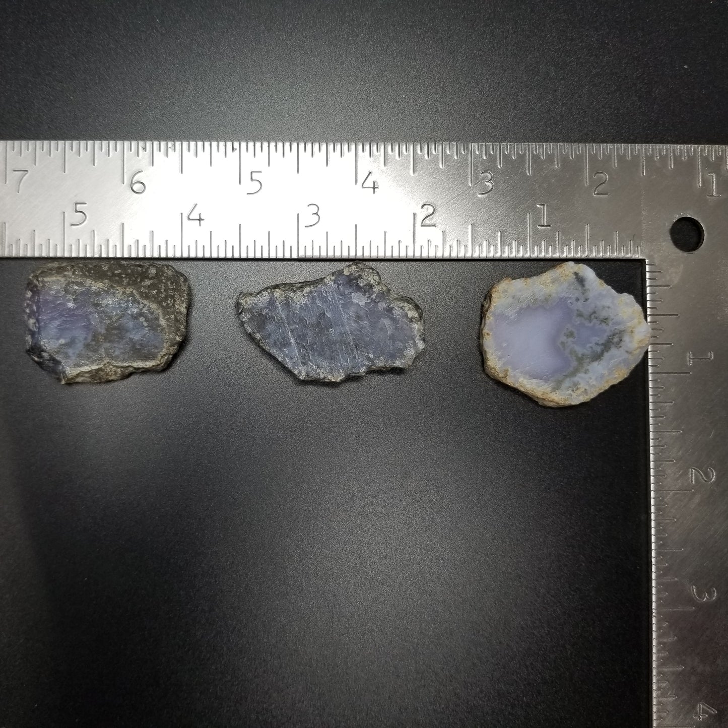 Trio of Purple Moss Agate Slabs