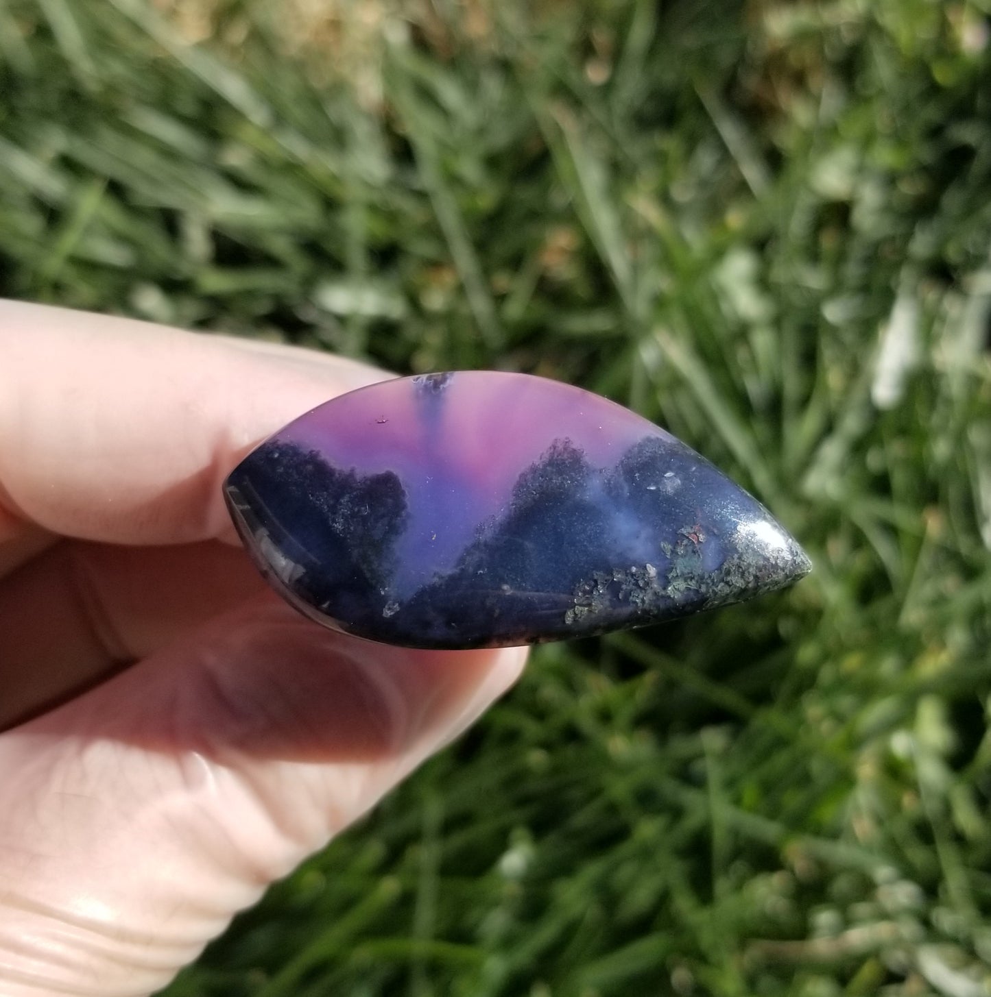 Large Purple Moss Agate Cabochon