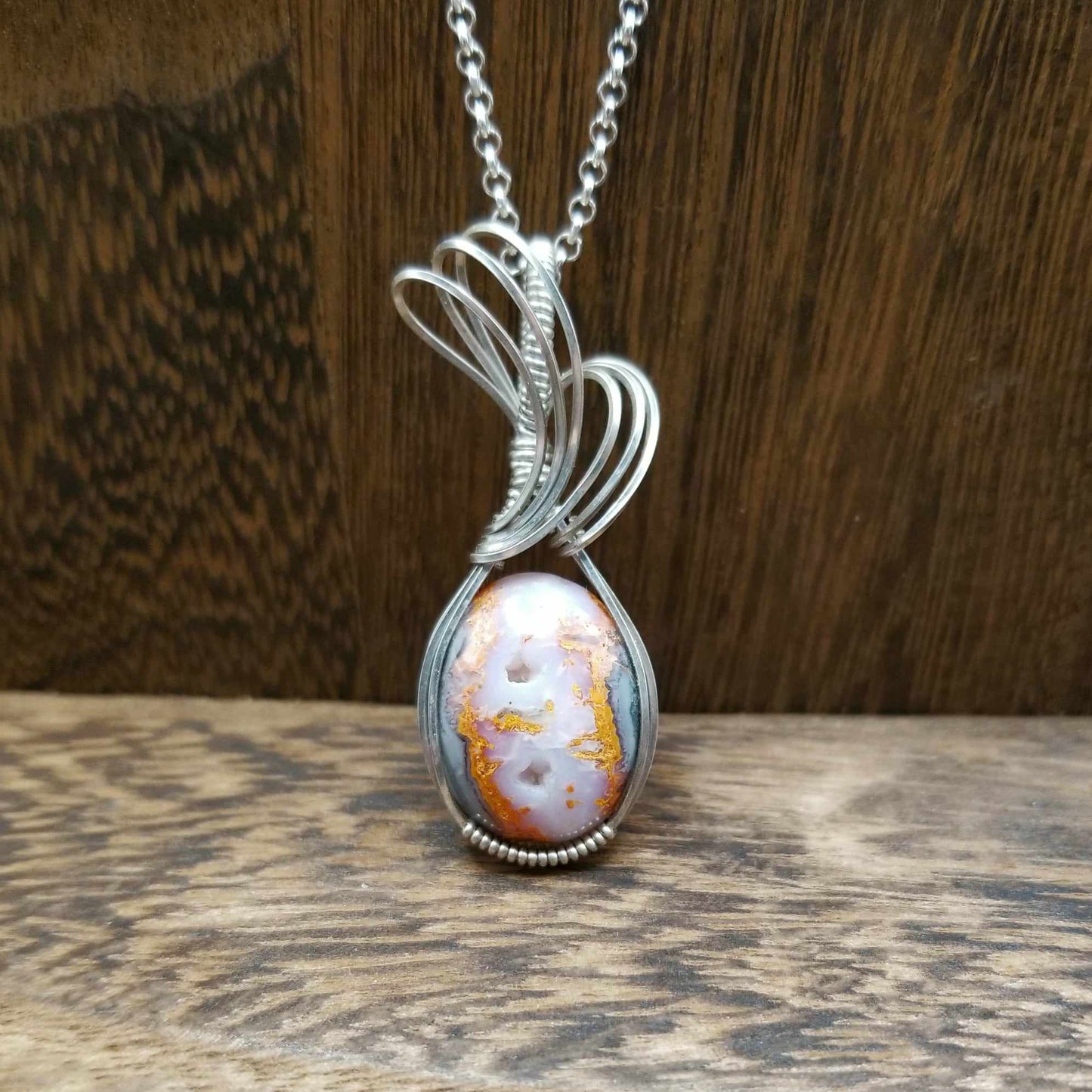 Bumblebee Jasper Sterling Silver Pendant