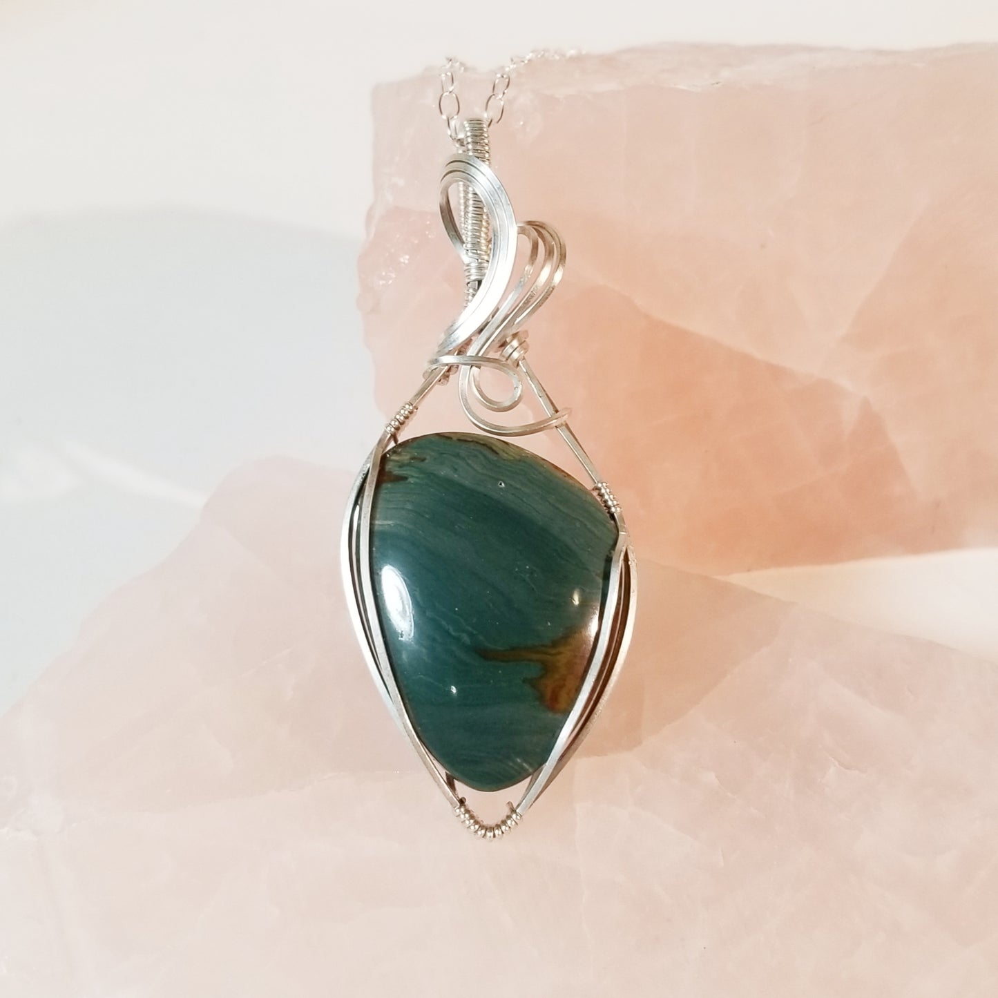 Freedom Jasper (Gary Green) Sterling Silver Pendant